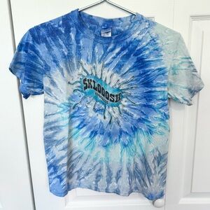Vintage KNOBELS AMUSEMENT PARK SKLOOSH Kids Blue Tie-Dye T-Shirt